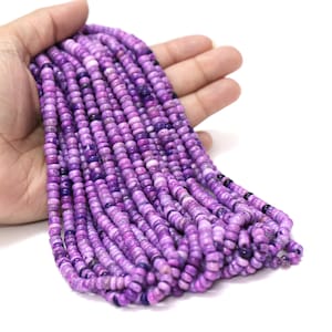 Beautiful Dark Purple Opal Smooth rondelle shape Beads, 16” 4-6mm Purple Plain smooth Opal Gemstone beads, AAA Quality Beads, Jewelry Craft
