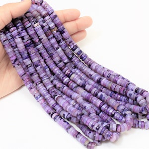 Einzigartige Purple Dot Opal Glatte Heishi Reifen Form Edelstein Perlen, 6-8 mm lila Dot Opal Plain Radform handgemachte Perle, Schmuck Handwerk machen
