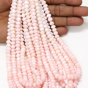 Beautiful Pink opal Bio rondelle shape beads 15 inch,7mm- 9mm ,Natural pink opal, AAA quality opal beads for jewelry craft making, gemstone