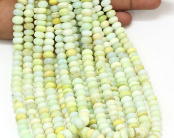 Lime Green Opal Rondelle Beads AAA: 7-9mm Smooth Gemstone Craft