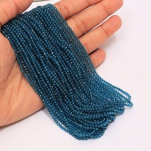 AAA London Blue Topaz Rondelle Micro Diamond Faceted 2-3 mm beads, AAA Quality London Blue Topaz micro faceted Beads, craft making Jewelry