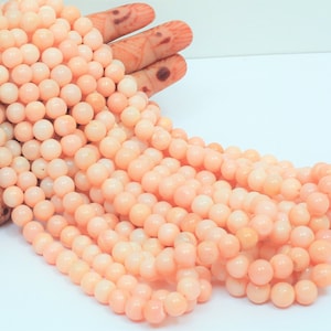 ピンクピーチオパールスムースラウンドビーズ、7〜11 mm、16インチストランドオパールプレーンラウンドジェムストーンビーズ、AAAオパールジェムストーンビーズ、ジュエリー製作クラフト用