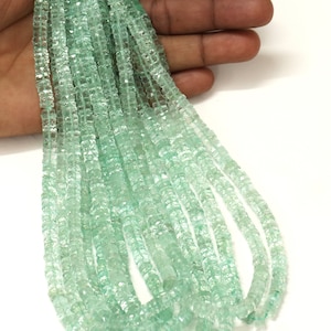 Top Quality Green Amethyst Faceted Tyre shape Heishi Beads, 5-7mm AAA Natural Green Amethyst Faceted Wheel cut shape wholesale gemstone Bead