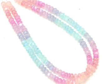 thumbnail image 2 of Natural Rainbow Moonstone Rondelle Beads Strand – 6x6 To 7xmm, AAA Quality, 8 Inch 2 of 6