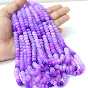 Beautiful Purple shaded opal smooth rondelle shape beads, 7-9mm Purple shaded Opal smooth gemstone Beads, AA quality opal bead jewelry craft