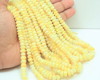 Beautiful Yellow Opal Rondelle Shape Smooth Beads,15" Strand, Yellow Opal Smooth Gemstone Beads , jewelry Making Craft, AAA Quality beads