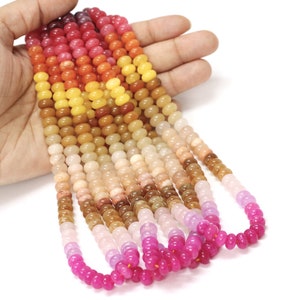 Multi-Color Quartz Rondelle Beads: AAA Quality, 7-8mm, 7/15 Inch Strand