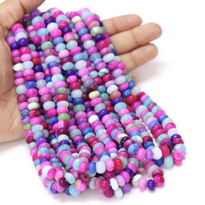 Beautiful Candy opal smooth rondelle shape beads 16&quot; 7-10mm, Disco Opal rondelle gemstone Beads, AAA quality opal bead, jewelry making craft