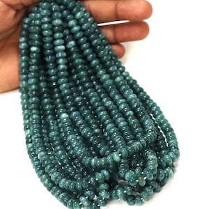 Teal Blue Quartz Beads: 7-8mm AAA Rondelle Gemstone, 15&quot; Strand