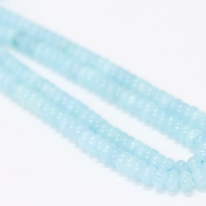 Beautiful Aqua Color Sky Blue Quartz smooth rondelle Shape Beads,15inch 7-8mm Aqua Quartz smooth gemstone beads,A Quality Bead craft jewelry image 6