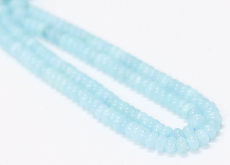 Beautiful Aqua Color Sky Blue Quartz smooth rondelle Shape Beads,15inch 7-8mm Aqua Quartz smooth gemstone beads,A Quality Bead craft jewelry image 6