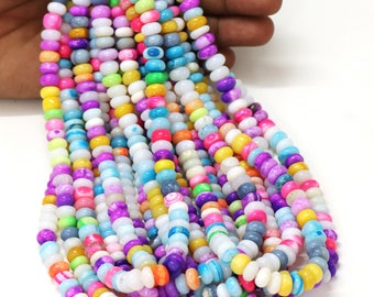 Amazing Multi Disco opal smooth rondelle shape beads,7-10mm Mix Disco color Opal gemstone beads, AAA quality opal bead, jewelry making craft