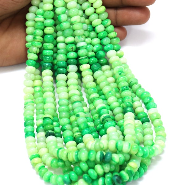 Beautiful Neon Green opal smooth shaded rondelle shape beads,15 inch strand Opal gemstone beads, AAA quality opal beads,jewelry making craft