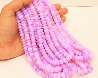 AAA Pink Opal Rondelle Beads: Smooth Gemstone Jewelry Making, 16&quot; Strand