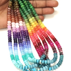 Beautiful Mix color Quartz smooth rondelle Beads 20" strand, beautiful 7-9mm rainbow disco color Quartz Stone beads , colorful jewelry craft