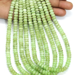 Moss Green Quartz Rondelle Beads: AAA Gemstone Jewelry Craft (7-8mm, 15&quot;)