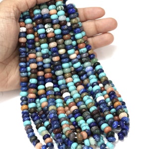 Dark Disco Quartz Beads: AAA Rondelle Gemstone Beads, 7-8mm, 15&quot;
