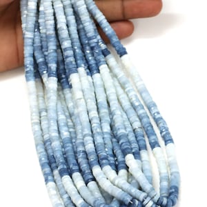 Natural Blue shaded opal Faceted Tyre Heishi Beads, 5-7mm AAA+ Quality Blue shaded opal Faceted Wheel cut shape gemstone Bead, jewelry craft