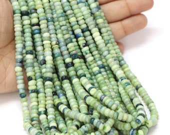 Beautiful Sheen Green Opal Smooth rondelle shape Beads, 16" 5-7 mm Green Opal smooth Gemstone Beads, AAA Quality Beads, Jewelry Making Craft