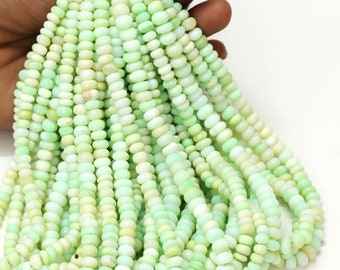 Beautiful Pale green Opal Smooth rondelle shape Beads, 7-10mm green smooth rondelle Gemstone bead, AAA Quality Wholesale Bead, Jewelry Craft
