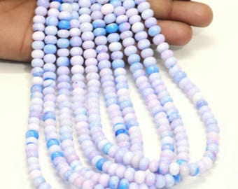 Beautiful lavender opal smooth rondelle shape beads,15 inch strand Lavender Opal gemstone beads, AAA quality opal beads,jewelry making craft