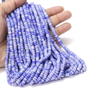 Blue Lavender Opal Rondelle Beads: AAA Gemstone Jewelry Craft (4-6mm)