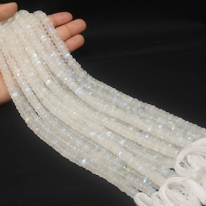 AAA Quality Rainbow moonstone faceted rondelle Shape Beads, 6-10mm Natural Flashy Rainbow moonstone faceted gemstone Bead CraftJewelry