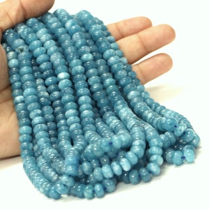 AAA London Topaz Quartz Beads: 7-8mm Smooth Rondelle Gemstone, 15&quot; Strand