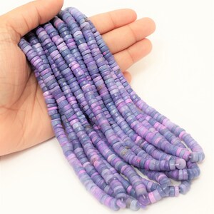 Purple Pink Opal Heishi Beads: Smooth Gemstone Tyre Shape, 7-9mm