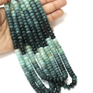 Teal Green Quartz Rondelle Beads: AAA Gemstone Jewelry Craft