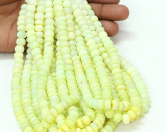 Amazing Bright lawn green Opal Smooth rondelle shape Beads, 15" 7-10mm Bio smooth rondelle Gemstone bead, AA Quality Opal Bead,Jewelry Craft