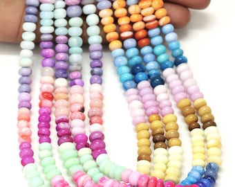 Rainbow Opal Rondelle Beads: AAA Gemstone Jewelry Craft (7-10mm)