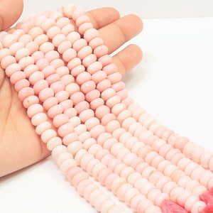 Beautiful pink Opal faceted rondelle Shape Beads, 8 inch natural pink shaded Opal gemstone , AAA wholesale Beads For craft making Jewelry