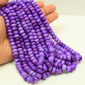 Purple opal smooth rondelle shape beads 15 inch, 7mm - 10mm , Beautiful purple Opal gemstone, AAA quality opal beads, jewelry making craft