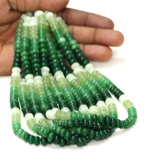 Multi Green Quartz Rondelle Beads: AAA Gemstone Jewelry Craft (7-8mm)