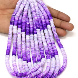 Purple Opal Heishi Beads: 5-8mm Smooth Tyre Gemstone Beads