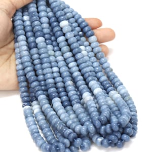 Blue Opal Rondelle Beads: AAA Gemstone Jewelry Craft (7-9mm)