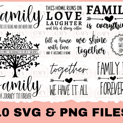 Family Quotes SVG Bundle Family Sign Home Decor Svg Cut - Etsy