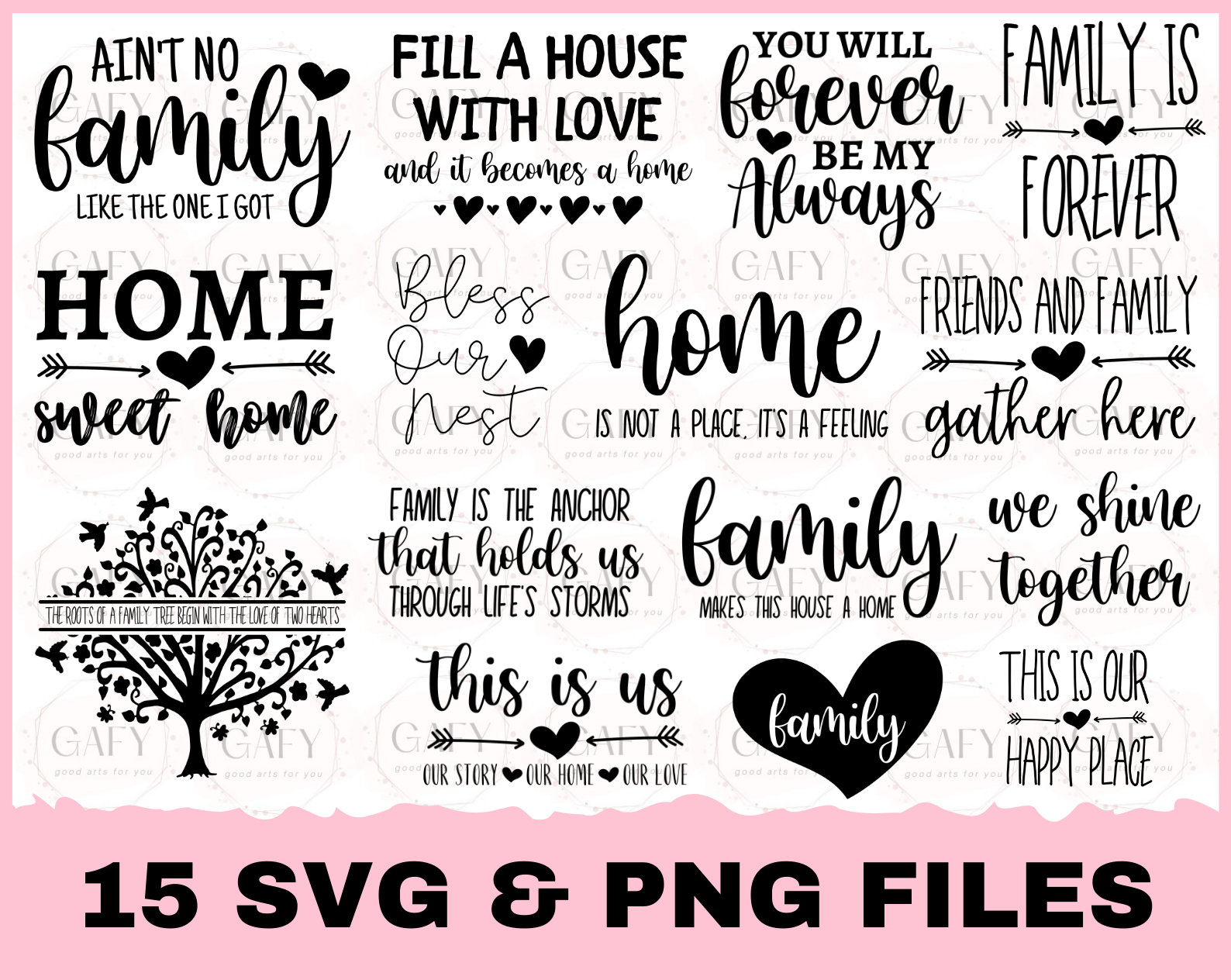 Family Quotes SVG Bundle, Family sign, Home decor svg, Cut File Cricut,  Silhouette, Family SVG, Bundle, Rustic Farmhouse Sign, Farmhouse svg, image size:1588x1264