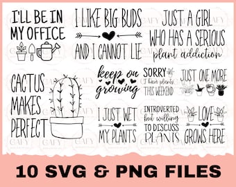 Plant SVG Bundle, Plants SVG, Succulent svg, Cactus Svg, Gardening SVG, Funny Plant svg, Plant Lover svg, House Plants svg, Plant lady Svg