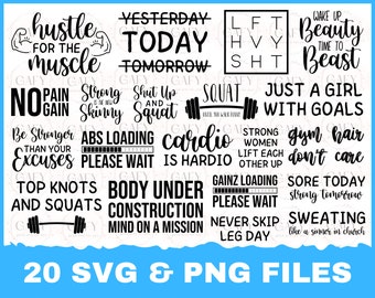 Paquete SVG de entrenamiento, Cotizaciones de ejercicio, Cotizaciones de fitness, Fitness SVG, Músculos, Gimnasio, Camiseta, Botella svg png