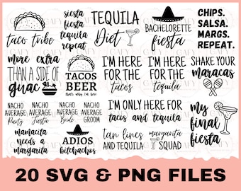 Mexican bachelorette fiesta SVG bundle Bachelorette party shirt svg My final fiesta svg bundle Cinco De Mayo, Tacos and Tequila