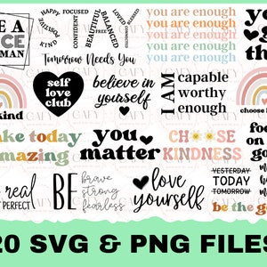 Self Love Svg Bundle Inspirational Svg Bundle Mental Health - Etsy