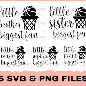 Basketball-Svg-Bundle, größter Fan-Svg, Mädchen-Basketball-Shirt-Svg, Basketball-Schwester, Bruder, Cousin, Nichte, für Cricut & Silhouette Png