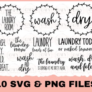Laundry SVG Bundle, Laundry Room Signs, Cut Files Farmhouse Laundry SVG Rustic Home Decor Clipart svg png wash and dry svg laundry room