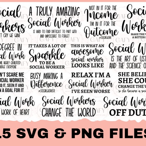 Social Worker SVG Bundle 15 Social Work Digital Cut Files - Etsy