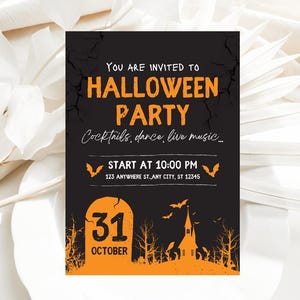 Vintage Halloween Party Invitation, Adult Halloween Party Invite Template, Costume Halloween Party Invitation, Halloween Party Invitation
