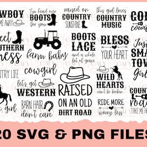 Southern SVG Bundle, Farm Girl SVG, Cut Files Cowboy svg, Farm life svg, Western svg, Printable Vector Clip Art, Country, Cowgirl SVG