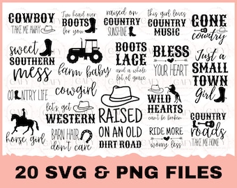 Southern SVG Bundle, Farm Girl SVG, Cut Files Cowboy svg, Farm life svg, Western svg, Printable Vector Clip Art, Country, Cowgirl SVG
