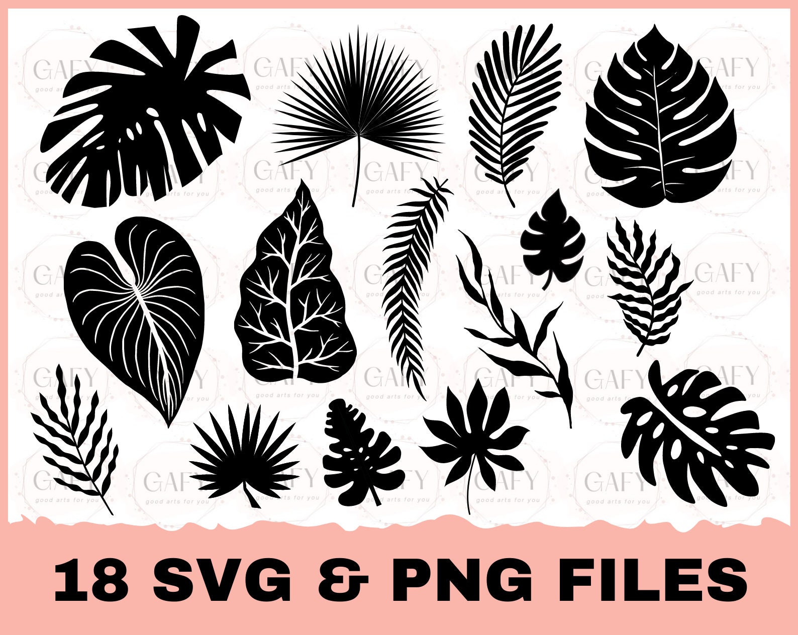 Tropical Leaves SVG Bundle, Tropical Leaf Svg Pack, Monstera Clip Art ...